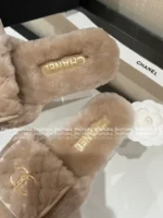 Chanel 25B Fall/Winter Collection 🐑 Backpack Buckle Slides - Shearling Loafers with Metal Logo - Image 27