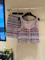 Chanel 2025S Early Spring Runway Collection 💗 Haute Tweed Coord Set - Imported Colorful Bouclé w/ Printed Lining - Image 29