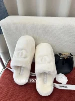 Chanel 2025 Fall/Winter Collection 🦙 Plush Big Logo Slippers - Extra-Thick Wool & Chunky Platform Sole - Image 21