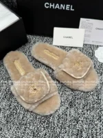 Chanel 25B Fall/Winter Collection 🐑 Backpack Buckle Slides - Shearling Loafers with Metal Logo - Image 26
