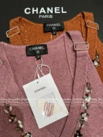 Chanel 25A Haute Atelier Collection ❕ Strap Detail Camisole - Sequined Embroidered Logo & Lace Trim Wool Vest - Image 35