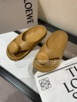 Loewe 2025/Foam Pebble Collection 🐻 Cloud Comfort Slides - Metallic Accent Platform Flip-Flops - Image 15