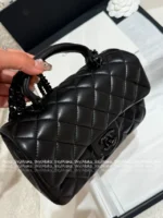 Chanel 2025 New Collection 🖤 "Cool to the Max" - Personal Keep Edition All Black CF Handle Mini Bag - Top Handle with Chain Strap - Image 26