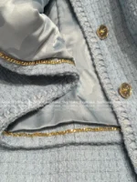 Chanel 2025B Fall/Winter Collection 🩵 Notch Collar Tweed Blazer - Cropped Woven Jacket with Patch Pockets - Image 25