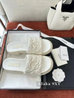 Chanel 2025SS Spring/Summer Collection 🖤 Embroidered Logo Platform Slides - Quilted Block Heel & Genuine Lambskin - Image 15
