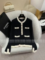 Chanel 2025A Spring/Summer Collection 🖤 Classic Black & White Contrast - 100% Imported Wool Knit Series (Short Sleeve/Dress/Cardigan/Full Collection) - Image 31
