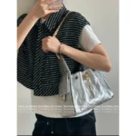 Chanel New Colorway❗️In Stock - 25C Early Spring Runway Collection / Runway Hobo Chain⛓️ Bag & Bucket Tote - Heavyweight Imported Full-Grain Leather - Image 31