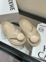 Loewe 2025/Foam Pebble Collection 🐻 Cloud Comfort Slides - Metallic Accent Platform Flip-Flops - Image 14