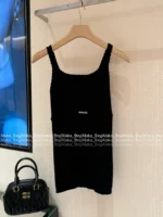 miumiu 2025SS Spring/Summer Collection 🤍 Ribbed Knit Camisole - Low Neck Crochet Strap & Letter Logo - Image 19