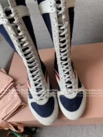 miumiu 2025 Spring/Summer Collection 🥊 Jang Wonyoung Inspired Boxing Boots - Gymnasium Tech Fabric & Suede Leather - Image 28