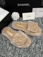 Chanel 25B Fall/Winter Collection 🐑 Backpack Buckle Slides - Shearling Loafers with Metal Logo - Image 24