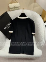 Chanel 2025A Spring/Summer Collection 🖤 Classic Black & White Contrast - 100% Imported Wool Knit Series (Short Sleeve/Dress/Cardigan/Full Collection) - Image 30