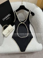 Chanel 2025 Coco Beach Collection 🩱 Crystal Logo Swimsuit Set - One-Piece & Bikini w/ Detachable Straps - Image 21