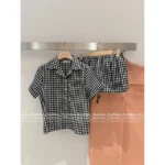 miumiu 2025SS Spring/Summer Collection 🖤 Letter Logo Plaid Series - Slip Dress/Short Sleeve Shirt/Mini Skirt - Image 16