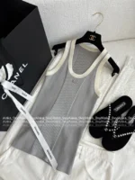 Chanel 2025SS Spring/Summer Full Collection 🎀 Color-Block Knit Set - Crew Neck Stretch Top/Dress/Tank (Brightening & Elegant) - Image 43