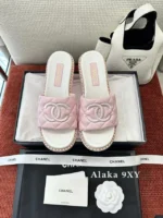 Chanel 2025SS Spring/Summer Collection 🖤 Embroidered Logo Platform Slides - Quilted Block Heel & Genuine Lambskin - Image 38