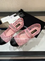 Chanel 25M Coco Beach Collection 🔎 Mesh Embroidered Quilted Mary Janes - Round Toe & Lambskin Lining for Comfort - Image 27