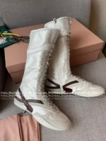 miumiu 2025 Spring/Summer Collection 🥊 Jang Wonyoung Inspired Boxing Boots - Gymnasium Tech Fabric & Suede Leather - Image 26
