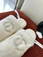 Chanel 2025 Fall/Winter Collection 🦙 Plush Big Logo Slippers - Extra-Thick Wool & Chunky Platform Sole - Image 17