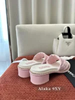 Chanel 2025SS Spring/Summer Collection 🖤 Embroidered Logo Platform Slides - Quilted Block Heel & Genuine Lambskin - Image 37