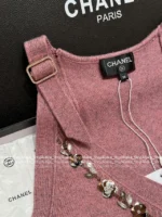 Chanel 25A Haute Atelier Collection ❕ Strap Detail Camisole - Sequined Embroidered Logo & Lace Trim Wool Vest - Image 32