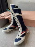 miumiu 2025 Spring/Summer Collection 🥊 Jang Wonyoung Inspired Boxing Boots - Gymnasium Tech Fabric & Suede Leather - Image 25