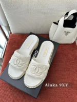 Chanel 2025SS Spring/Summer Collection 🖤 Embroidered Logo Platform Slides - Quilted Block Heel & Genuine Lambskin - Image 36