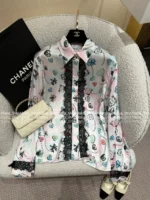Chanel 25B Early Fall Collection 🌈 Rainbow Print Logo Lace-Trim Series - Camisole/Shorts/Shirt/Lounge Pants (with Silk) - Image 37