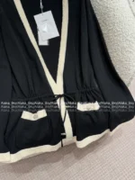 Chanel 2025A Spring/Summer Collection 🖤 Classic Black & White Contrast - 100% Imported Wool Knit Series (Short Sleeve/Dress/Cardigan/Full Collection) - Image 27