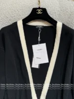 Chanel 2025A Spring/Summer Collection 🖤 Classic Black & White Contrast - 100% Imported Wool Knit Series (Short Sleeve/Dress/Cardigan/Full Collection) - Image 26