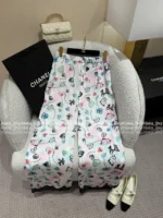 Chanel 25B Early Fall Collection 🌈 Rainbow Print Logo Lace-Trim Series - Camisole/Shorts/Shirt/Lounge Pants (with Silk) - Image 36