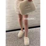 Chanel 2025 Fall/Winter Collection 🦙 Plush Big Logo Slippers - Extra-Thick Wool & Chunky Platform Sole - Image 33