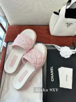 Chanel 2025SS Spring/Summer Collection 🖤 Embroidered Logo Platform Slides - Quilted Block Heel & Genuine Lambskin - Image 34