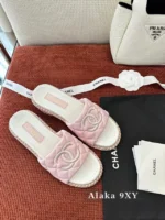 Chanel 2025SS Spring/Summer Collection 🖤 Embroidered Logo Platform Slides - Quilted Block Heel & Genuine Lambskin - Image 33