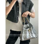 Chanel New Colorway❗️In Stock - 25C Early Spring Runway Collection / Runway Hobo Chain⛓️ Bag & Bucket Tote - Heavyweight Imported Full-Grain Leather - Image 24