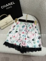 Chanel 25B Early Fall Collection 🌈 Rainbow Print Logo Lace-Trim Series - Camisole/Shorts/Shirt/Lounge Pants (with Silk) - Image 34