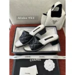 Chanel 2025SS Spring/Summer Collection 🖤 Embroidered Logo Platform Slides - Quilted Block Heel & Genuine Lambskin - Image 32