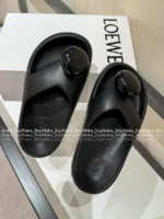 Loewe 2025/Foam Pebble Collection 🐻 Cloud Comfort Slides - Metallic Accent Platform Flip-Flops - Image 27