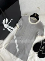 Chanel 2025SS Spring/Summer Full Collection 🎀 Color-Block Knit Set - Crew Neck Stretch Top/Dress/Tank (Brightening & Elegant) - Image 32