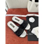 Chanel 2025SS Spring/Summer Collection 🖤 Embroidered Logo Platform Slides - Quilted Block Heel & Genuine Lambskin - Image 28