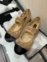 Chanel 25M Coco Beach Collection 🔎 Mesh Embroidered Quilted Mary Janes - Round Toe & Lambskin Lining for Comfort - Image 37