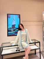 Chanel 25A Early Spring Runway Collection 🆕 Imported Cashmere Coord Set - Halter Neck Top/Cardigan/Skirt/Dress - Image 36