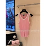 Chanel 2025SS Spring/Summer Full Collection 🎀 Color-Block Knit Set - Crew Neck Stretch Top/Dress/Tank (Brightening & Elegant) - Image 4