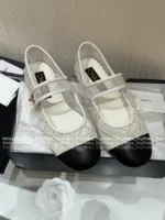 Chanel 25M Coco Beach Collection 🔎 Mesh Embroidered Quilted Mary Janes - Round Toe & Lambskin Lining for Comfort - Image 33