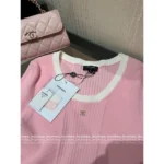 Chanel 2025SS Spring/Summer Full Collection 🎀 Color-Block Knit Set - Crew Neck Stretch Top/Dress/Tank (Brightening & Elegant) - Image 2