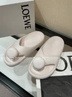 Loewe 2025/Foam Pebble Collection 🐻 Cloud Comfort Slides - Metallic Accent Platform Flip-Flops - Image 40
