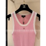 Chanel 2025SS Spring/Summer Full Collection 🎀 Color-Block Knit Set - Crew Neck Stretch Top/Dress/Tank (Brightening & Elegant) - Image 53