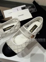 Chanel 25M Coco Beach Collection 🔎 Mesh Embroidered Quilted Mary Janes - Round Toe & Lambskin Lining for Comfort - Image 62