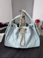 Chanel New Colorway❗️In Stock - 25C Early Spring Runway Collection / Runway Hobo Chain⛓️ Bag & Bucket Tote - Heavyweight Imported Full-Grain Leather - Image 37