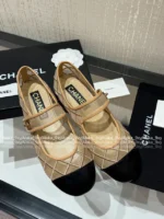 Chanel 25M Coco Beach Collection 🔎 Mesh Embroidered Quilted Mary Janes - Round Toe & Lambskin Lining for Comfort - Image 60